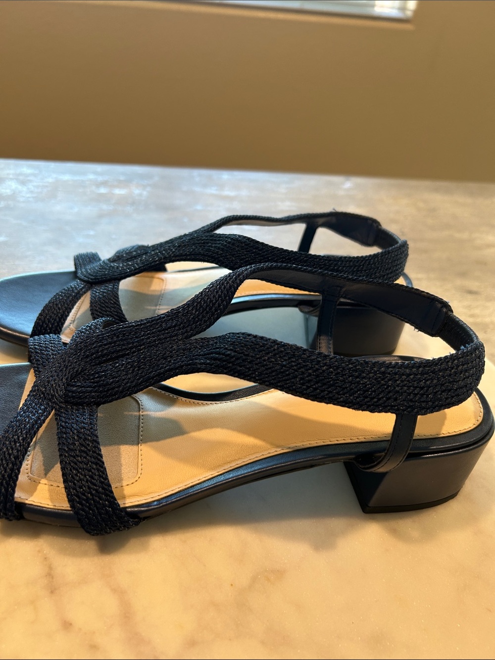 Alex Marie blue navy Woven Slingback Sandals Size 11 - Picture 5 of 10